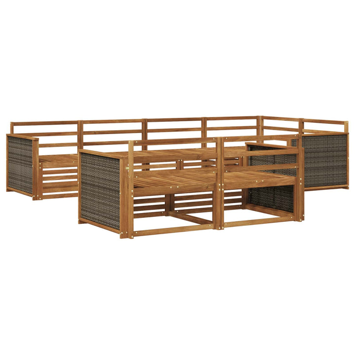 Udendørs sofagruppe 7 pcs Naturfarvet