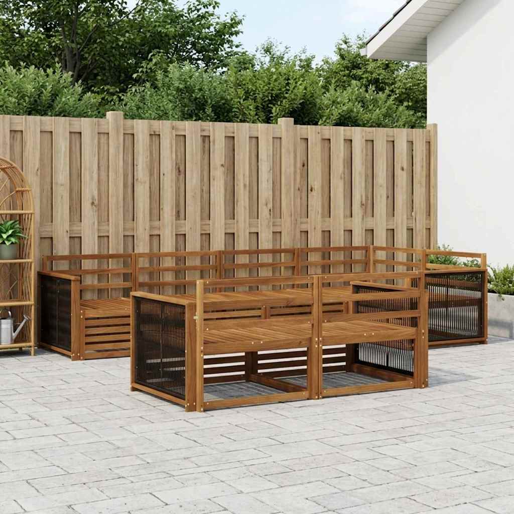 Udendørs sofagruppe 7 pcs Naturfarvet