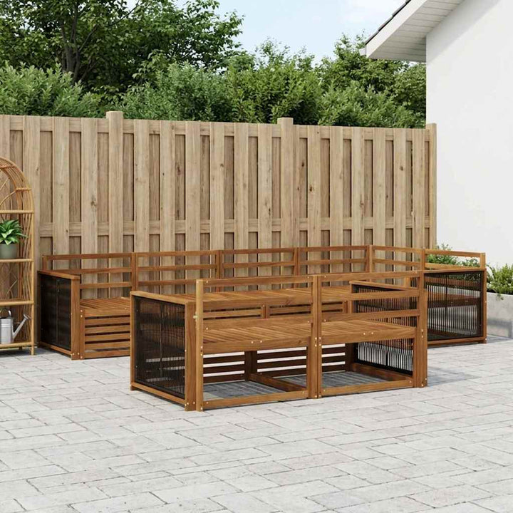 Udendørs sofagruppe 7 pcs Naturfarvet