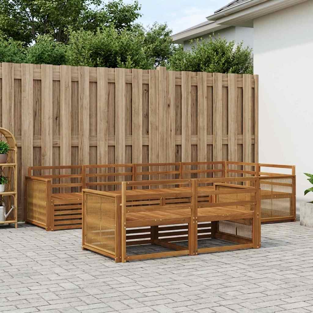 Udendørs sofagruppe 7 pcs Naturfarvet