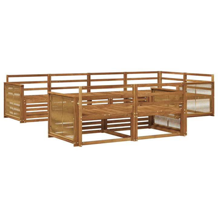 Udendørs sofagruppe 7 pcs Naturfarvet