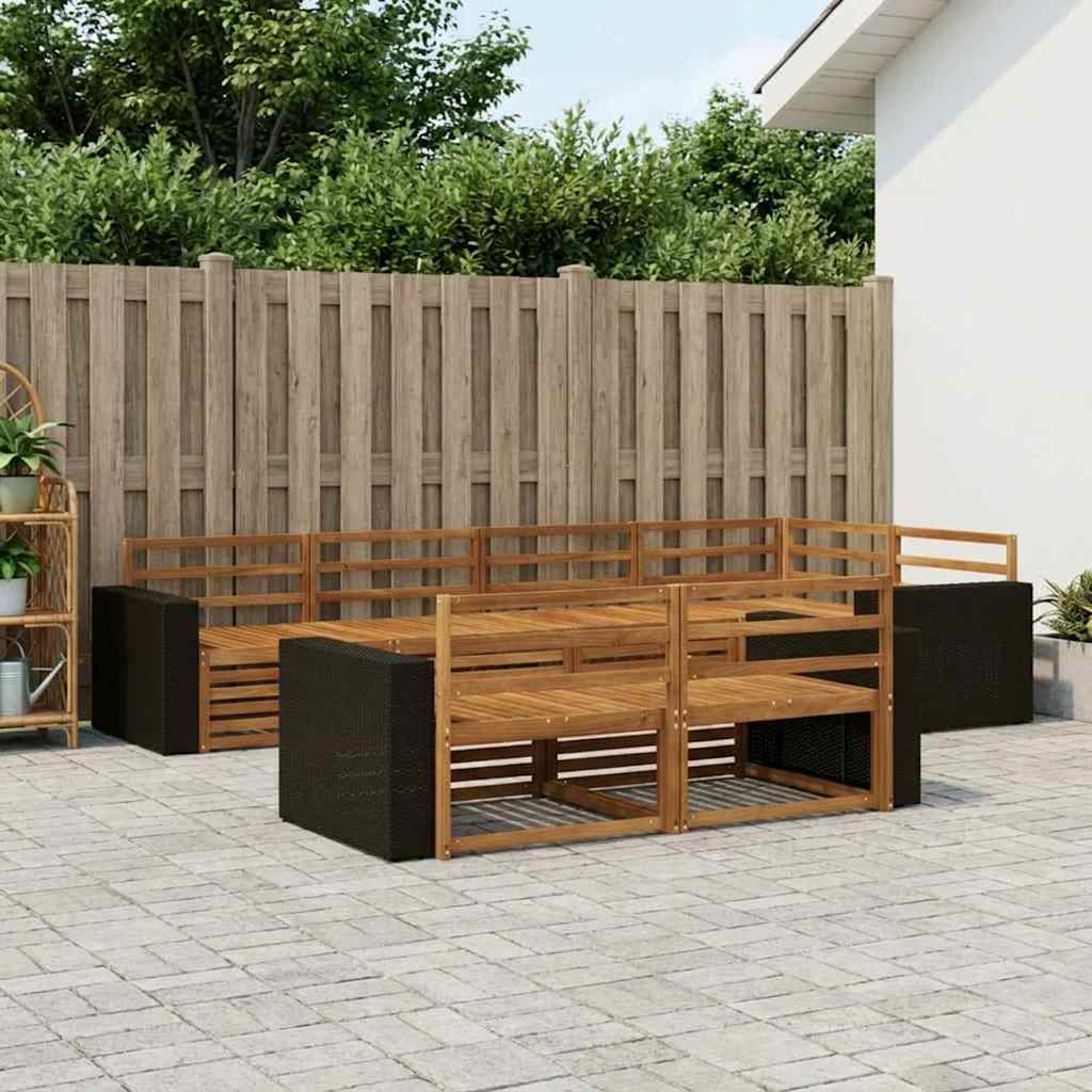 Udendørs sofagruppe 7 pcs Naturfarvet