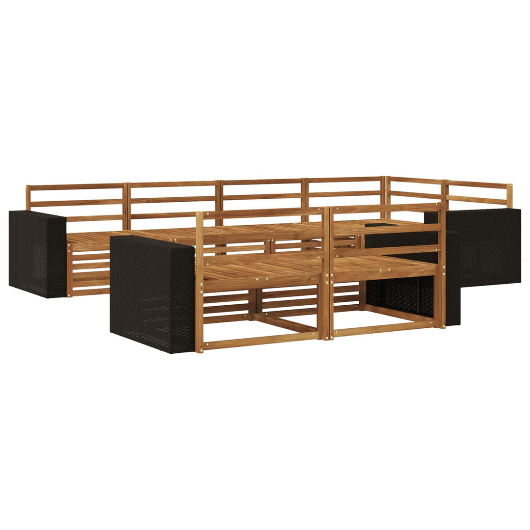 Udendørs sofagruppe 7 pcs Naturfarvet