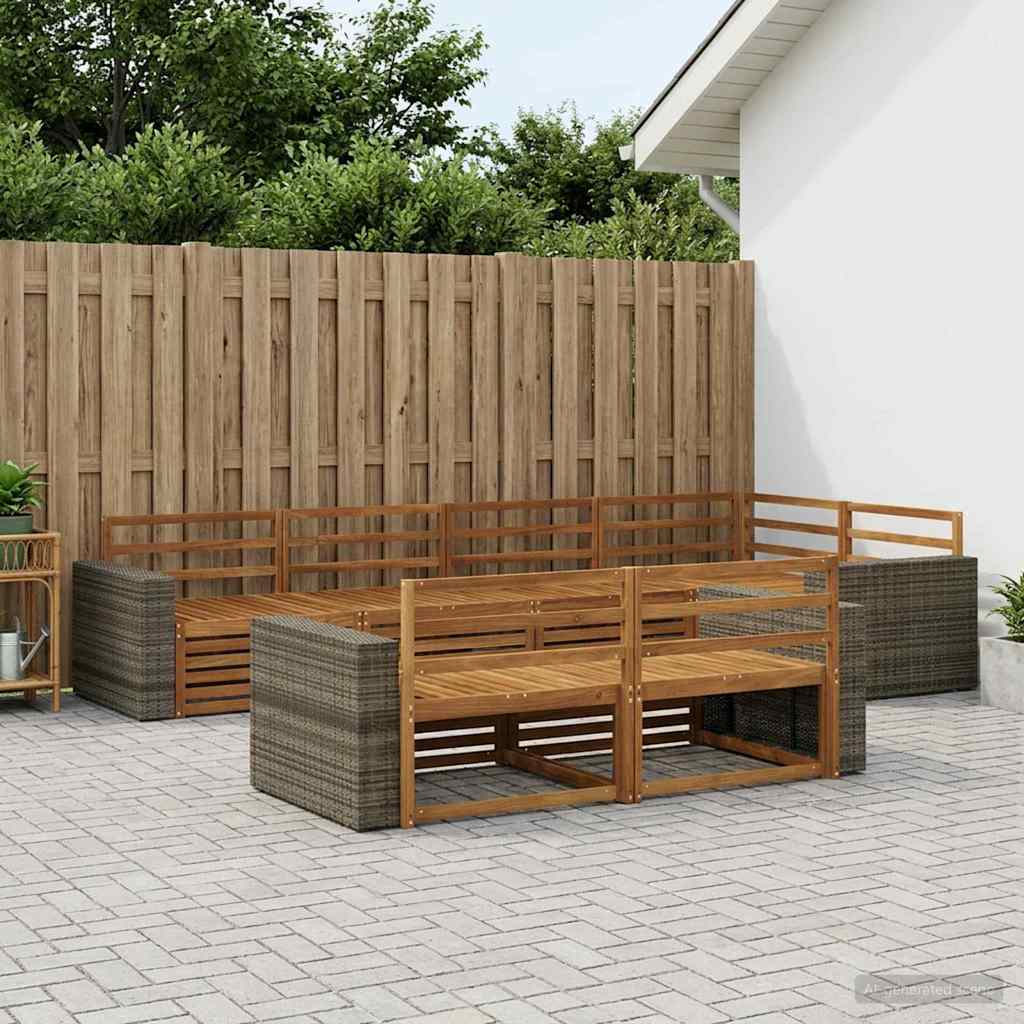 Udendørs sofagruppe 7 pcs Naturfarvet