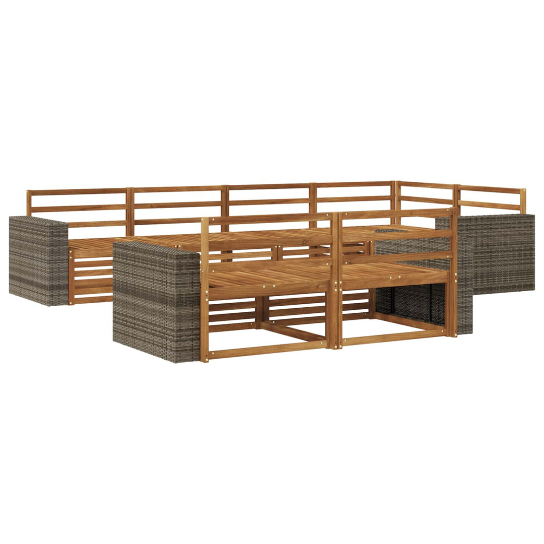Udendørs sofagruppe 7 pcs Naturfarvet