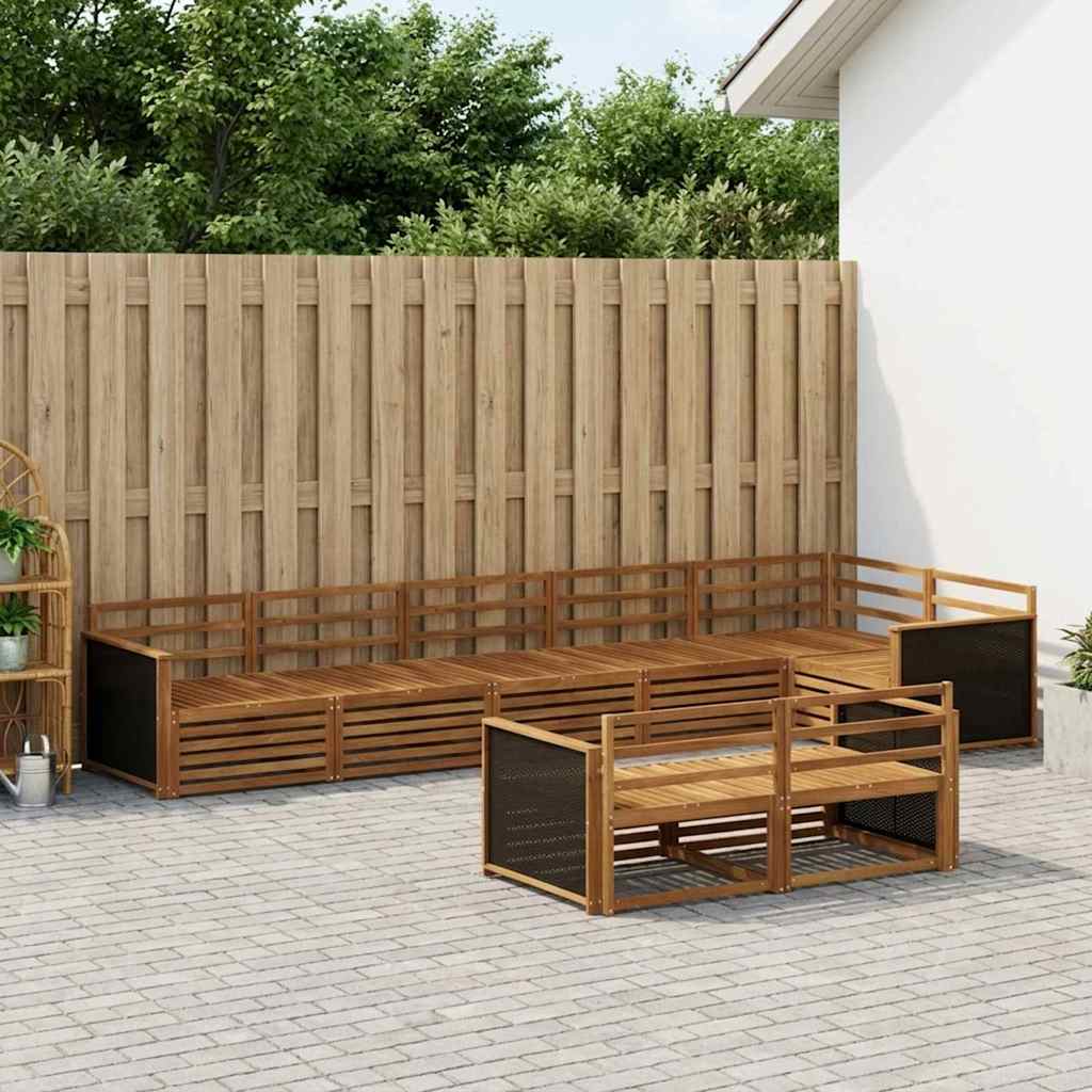 Udendørs sofagruppe 8 pcs Naturfarvet
