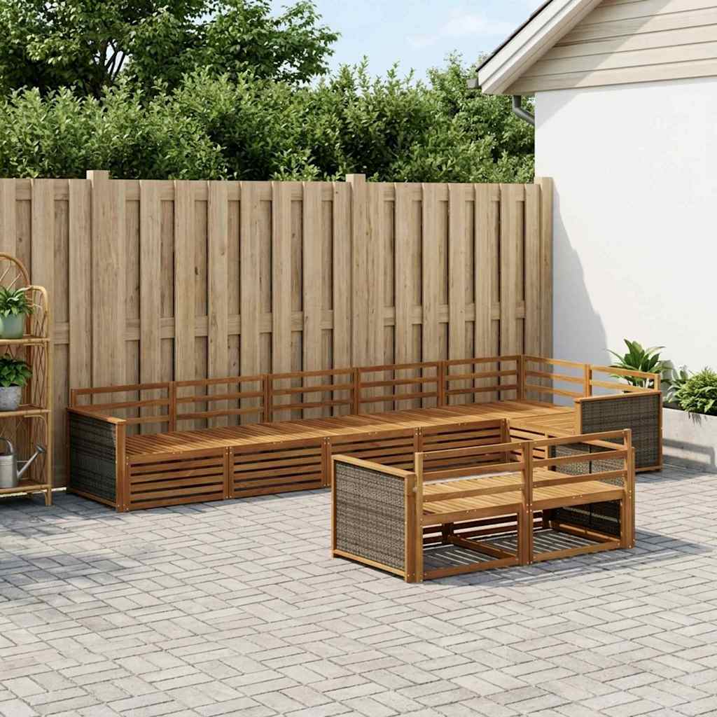 Udendørs sofagruppe 8 pcs Naturfarvet