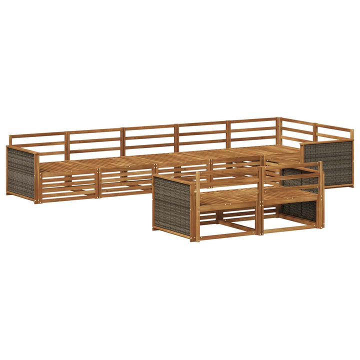 Udendørs sofagruppe 8 pcs Naturfarvet