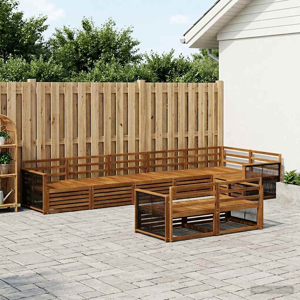 Udendørs sofagruppe 8 pcs Naturfarvet