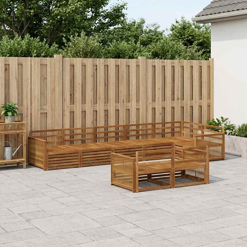 Udendørs sofagruppe 8 pcs Naturfarvet
