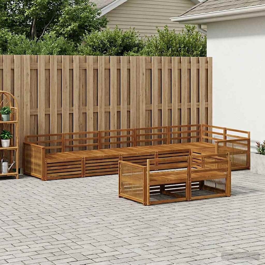Udendørs sofagruppe 8 pcs Naturfarvet