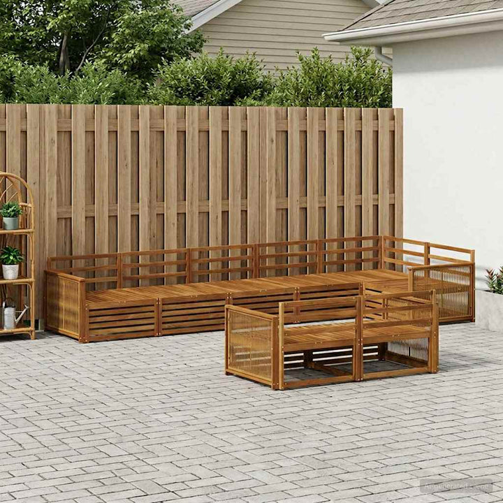 Udendørs sofagruppe 8 pcs Naturfarvet