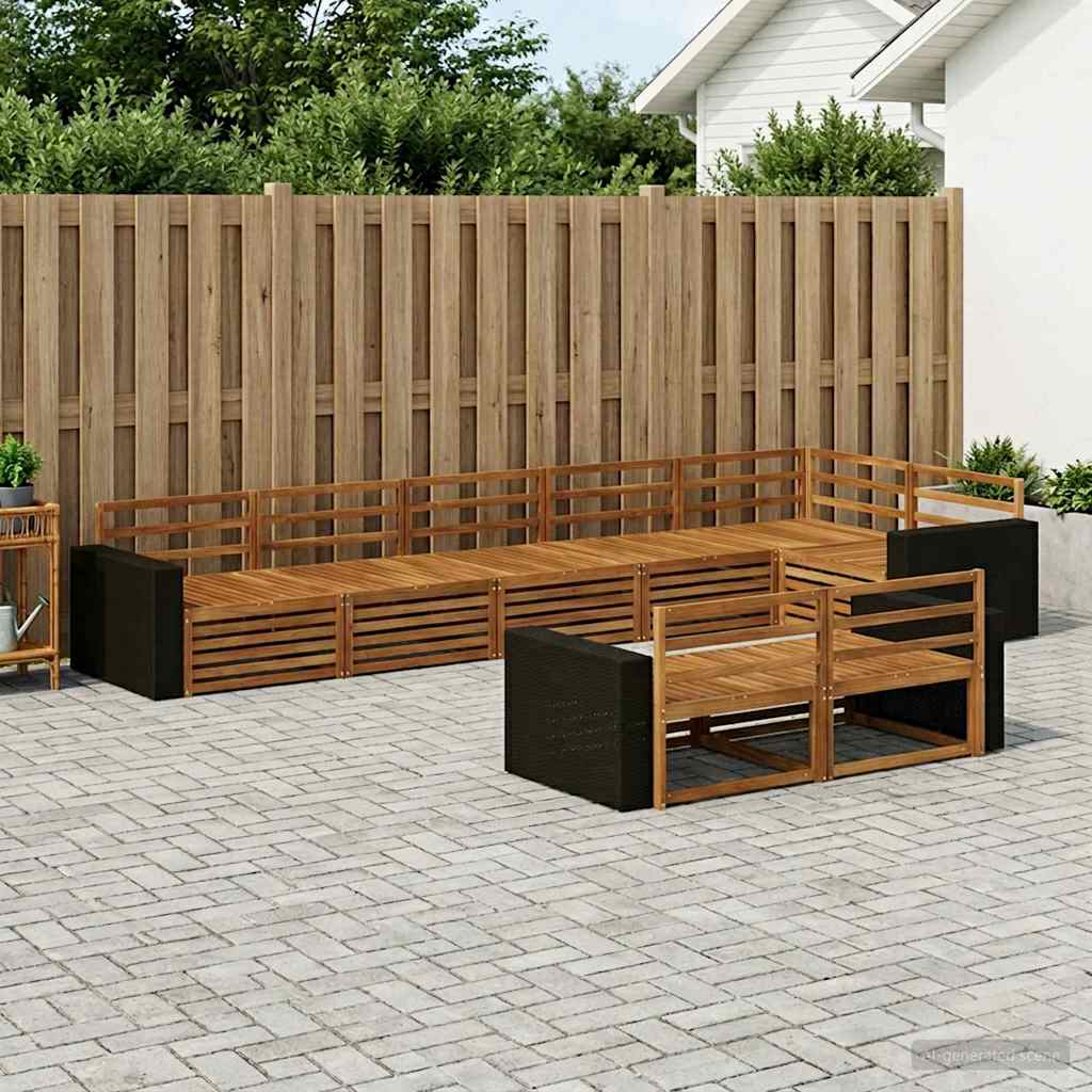 Udendørs sofagruppe 8 pcs Naturfarvet