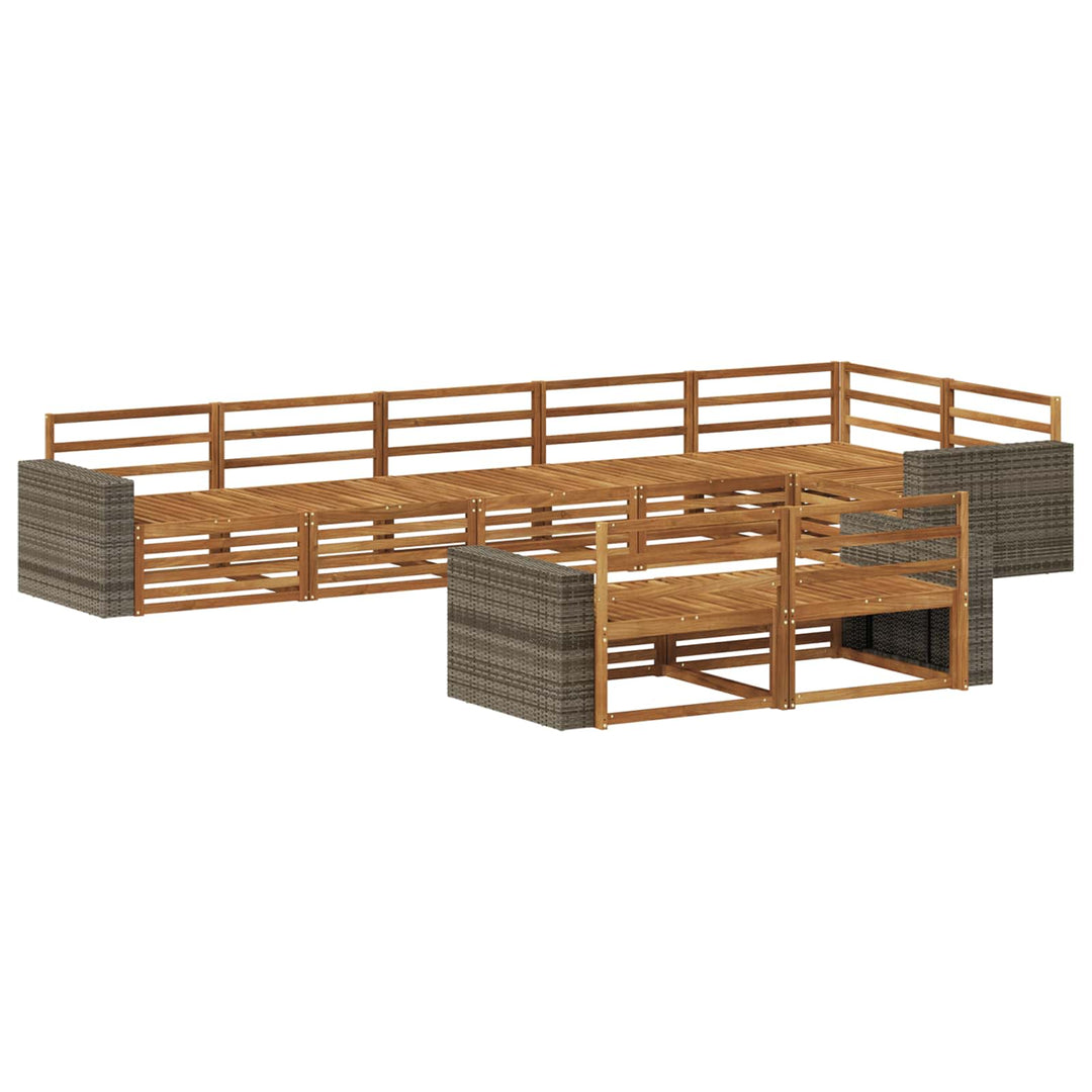 Udendørs sofagruppe 8 pcs Naturfarvet