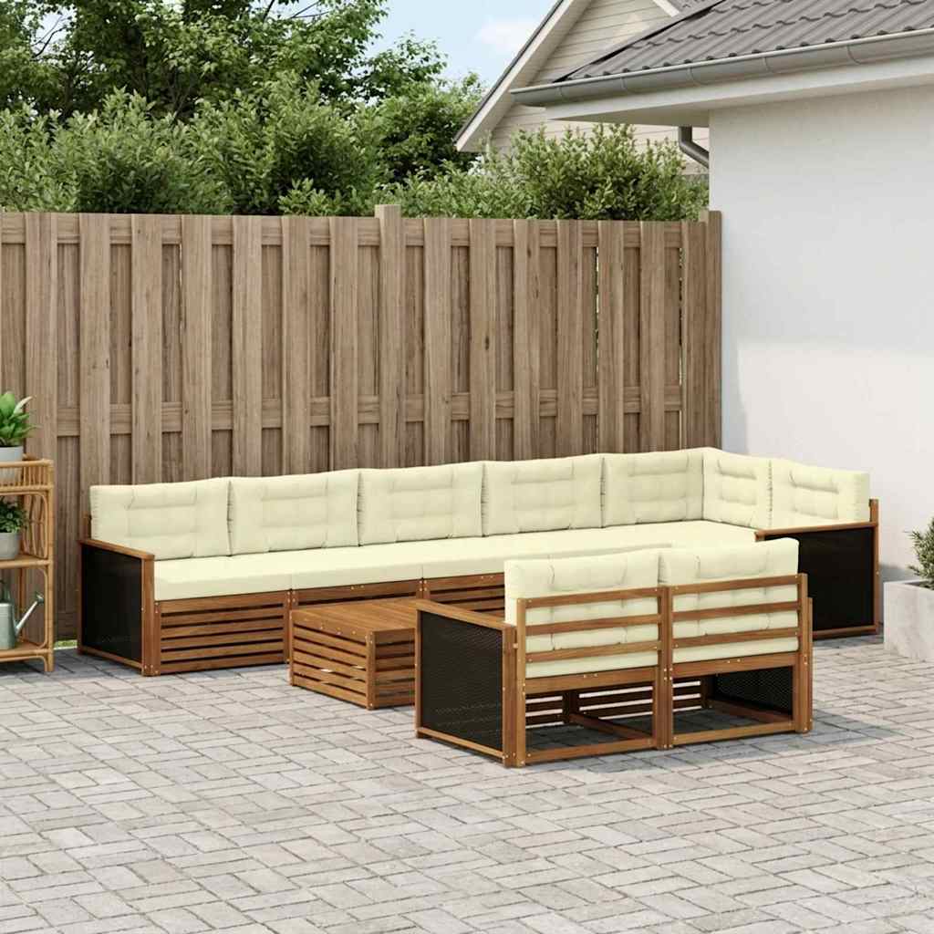 Udendørs sofagruppe med pude 9 pcs