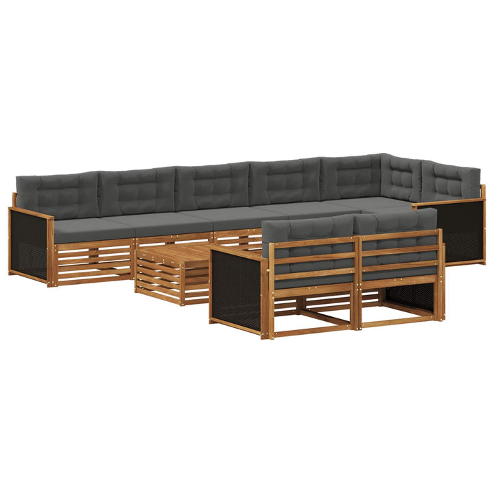 Udendørs sofagruppe med pude 9 pcs