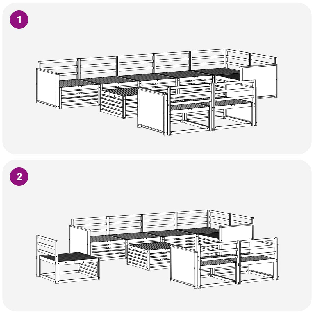 Udendørs sofagruppe 9 pcs