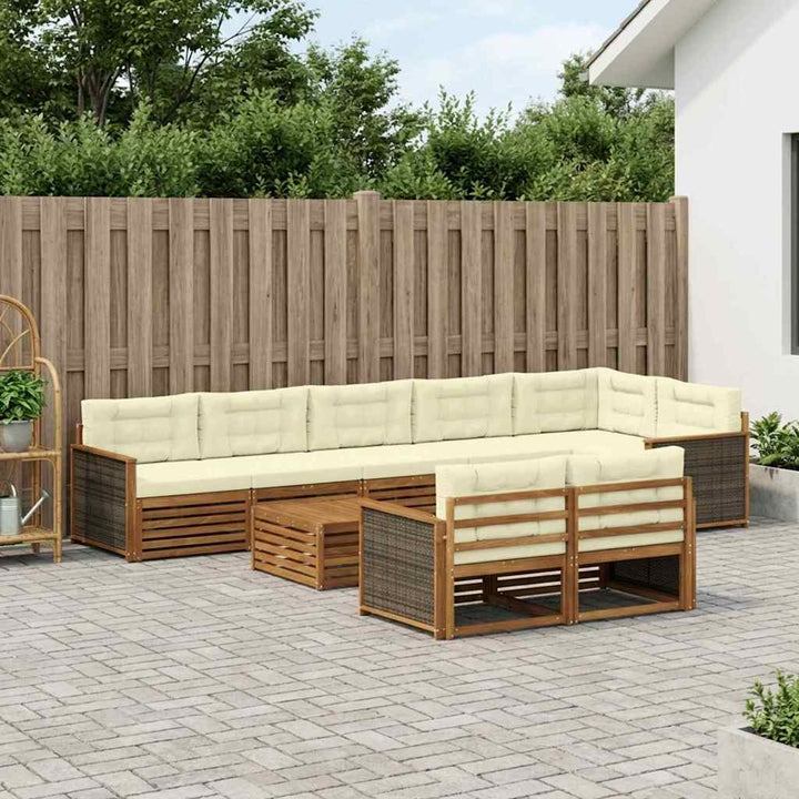 Udendørs sofagruppe med pude 9 pcs