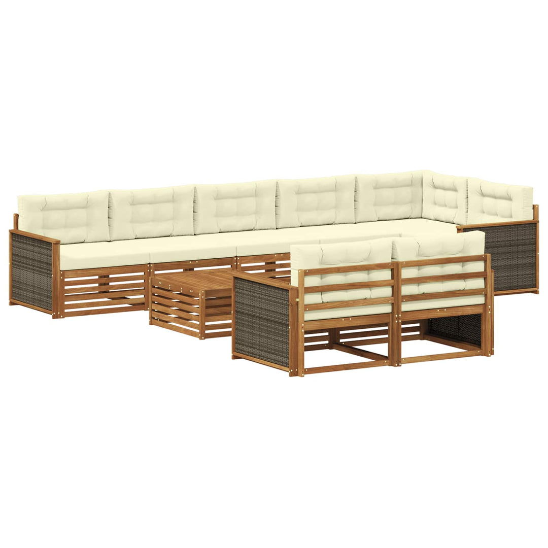 Udendørs sofagruppe med pude 9 pcs