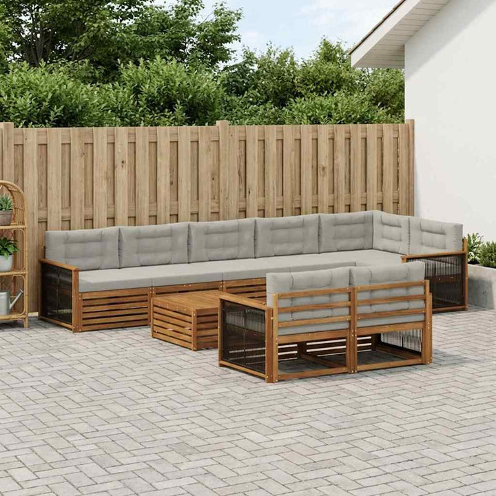 Udendørs sofagruppe med pude 9 pcs
