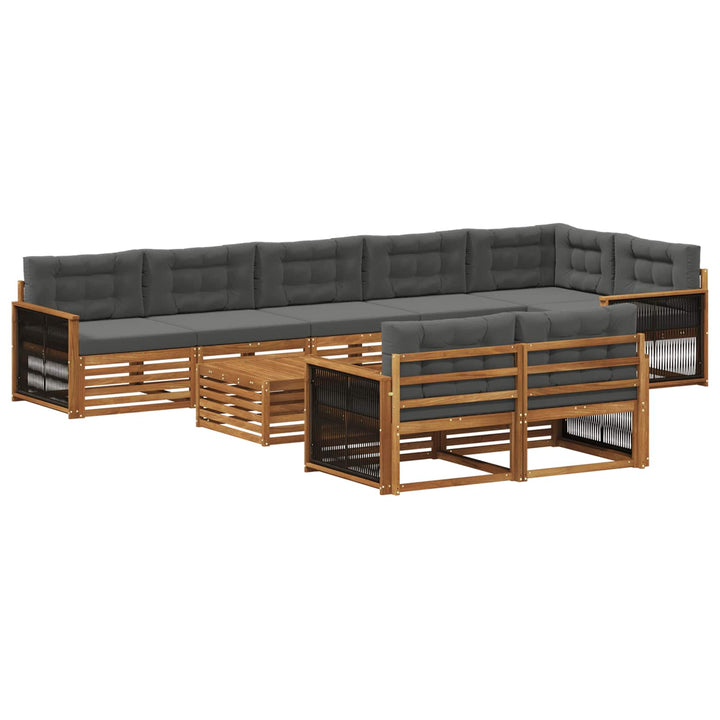 Udendørs sofagruppe med pude 9 pcs
