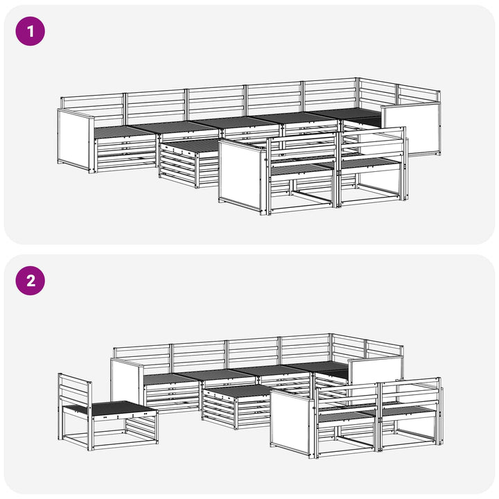Udendørs sofagruppe 9 pcs