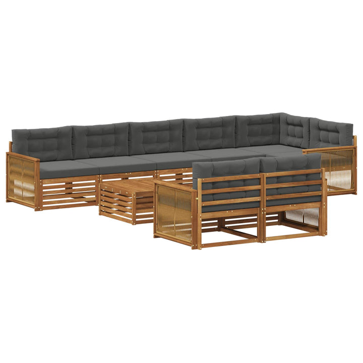 Udendørs sofagruppe med pude 9 pcs