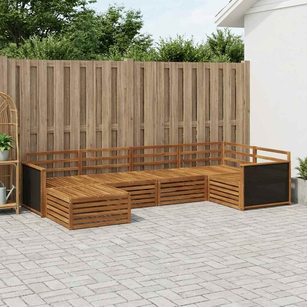Udendørs sofagruppe 6 pcs Naturfarvet