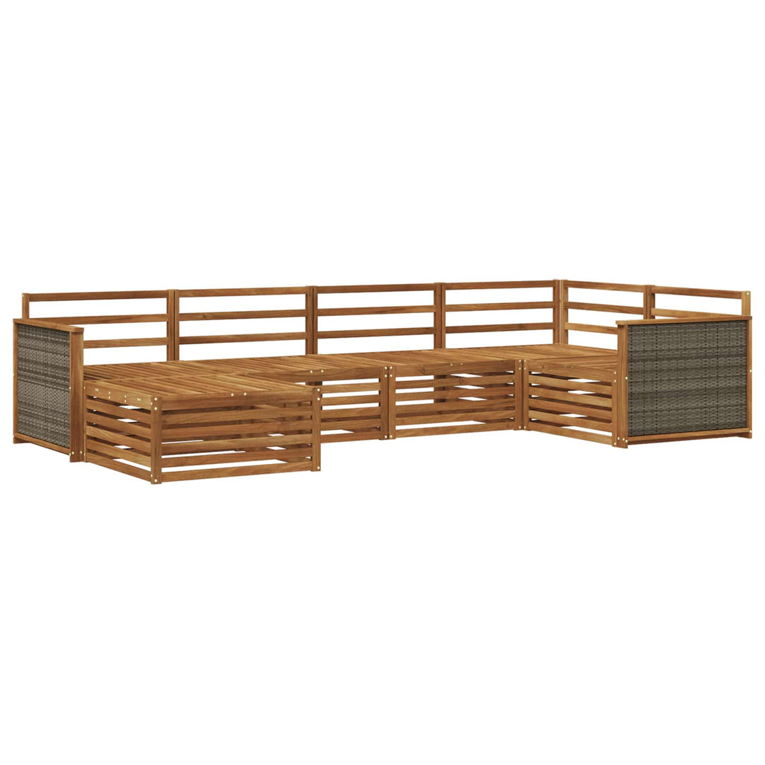 Udendørs sofagruppe 6 pcs Naturfarvet