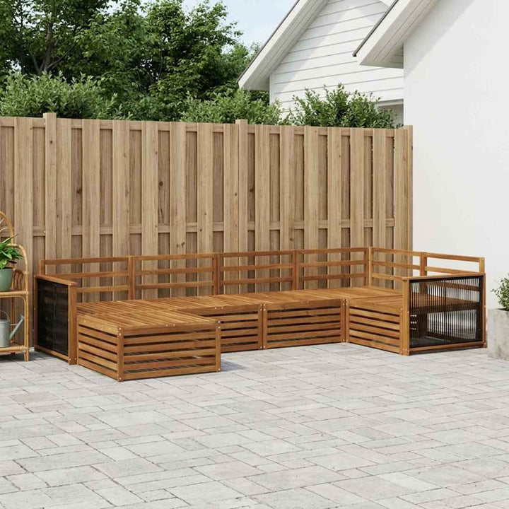 Udendørs sofagruppe 6 pcs Naturfarvet