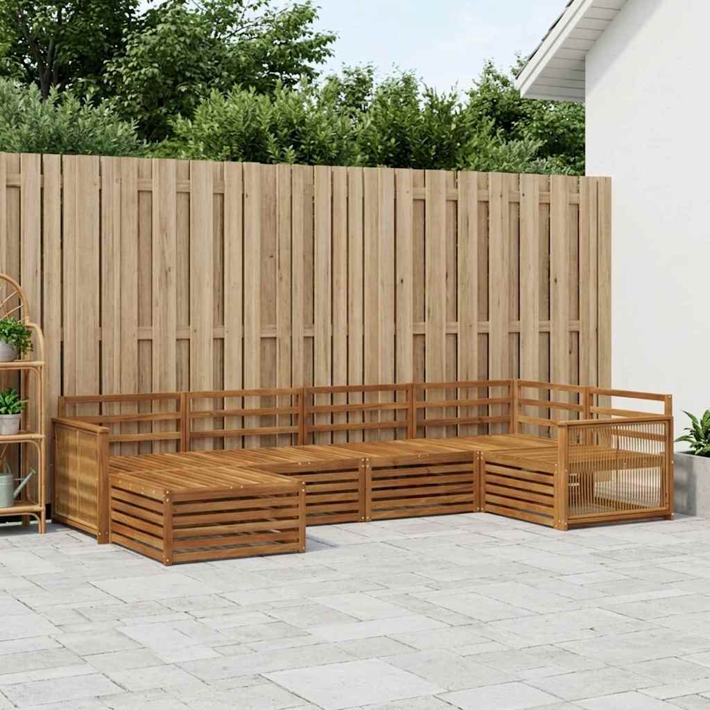Udendørs sofagruppe 6 pcs Naturfarvet