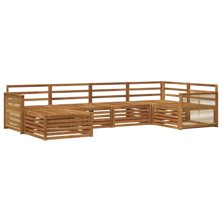 Udendørs sofagruppe 6 pcs Naturfarvet