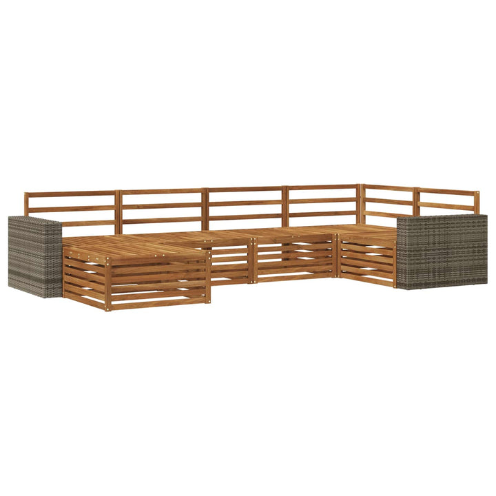 Udendørs sofagruppe 6 pcs Naturfarvet