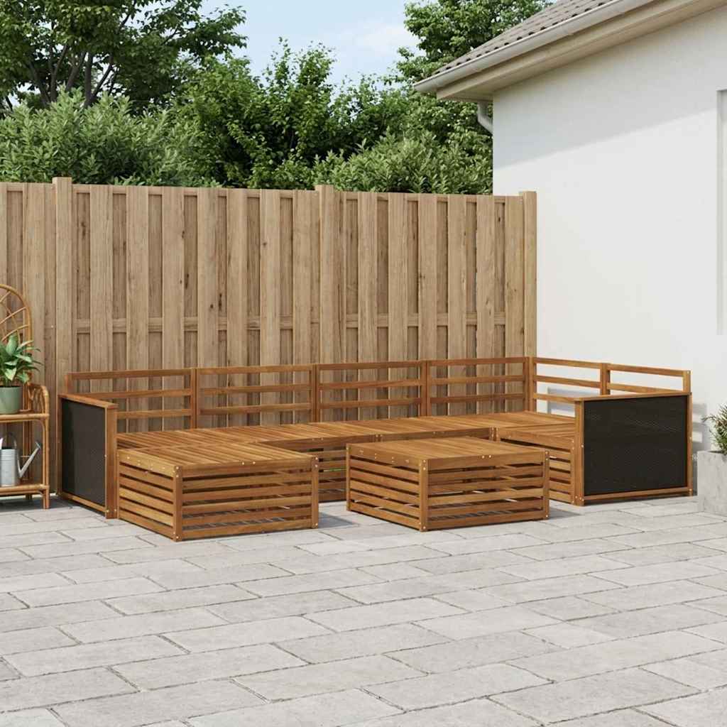 Udendørs sofagruppe 7 pcs Naturfarvet