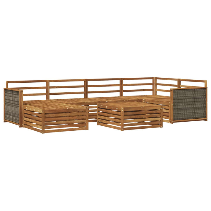 Udendørs sofagruppe 7 pcs Naturfarvet