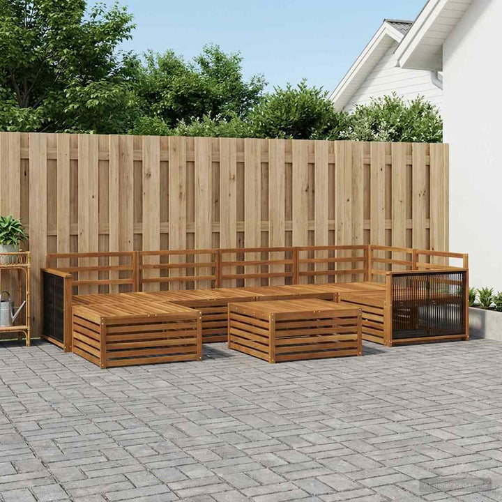 Udendørs sofagruppe 7 pcs Naturfarvet