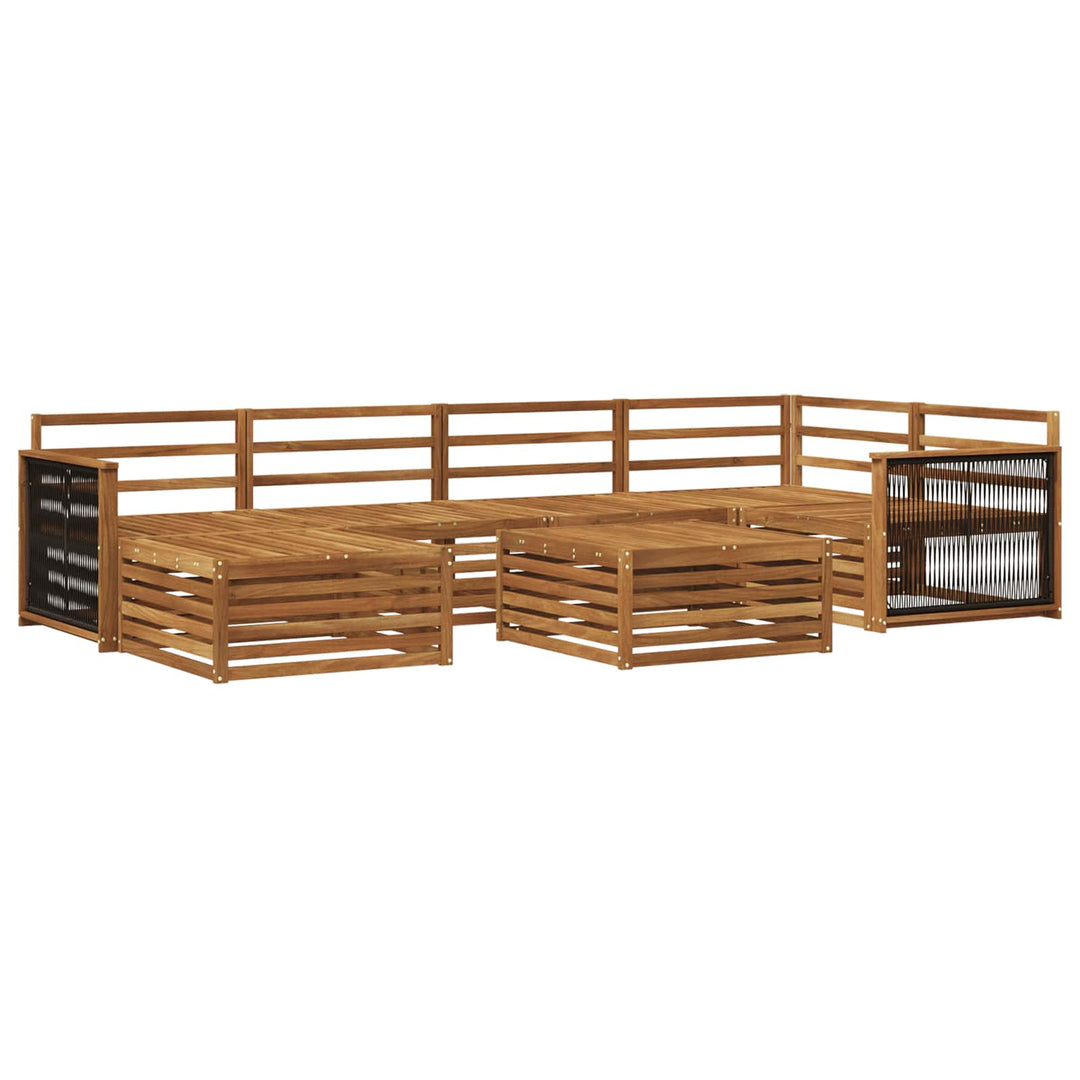 Udendørs sofagruppe 7 pcs Naturfarvet