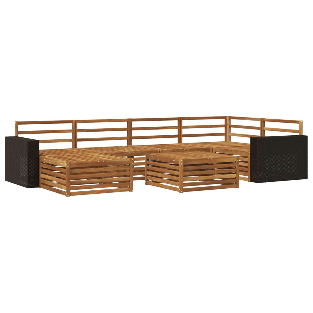 Udendørs sofagruppe 7 pcs Naturfarvet