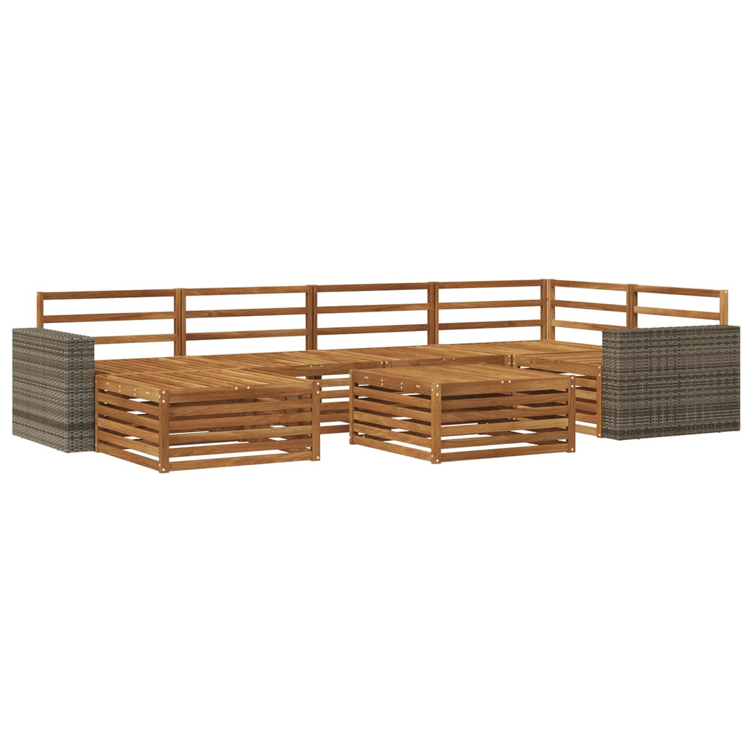 Udendørs sofagruppe 7 pcs Naturfarvet