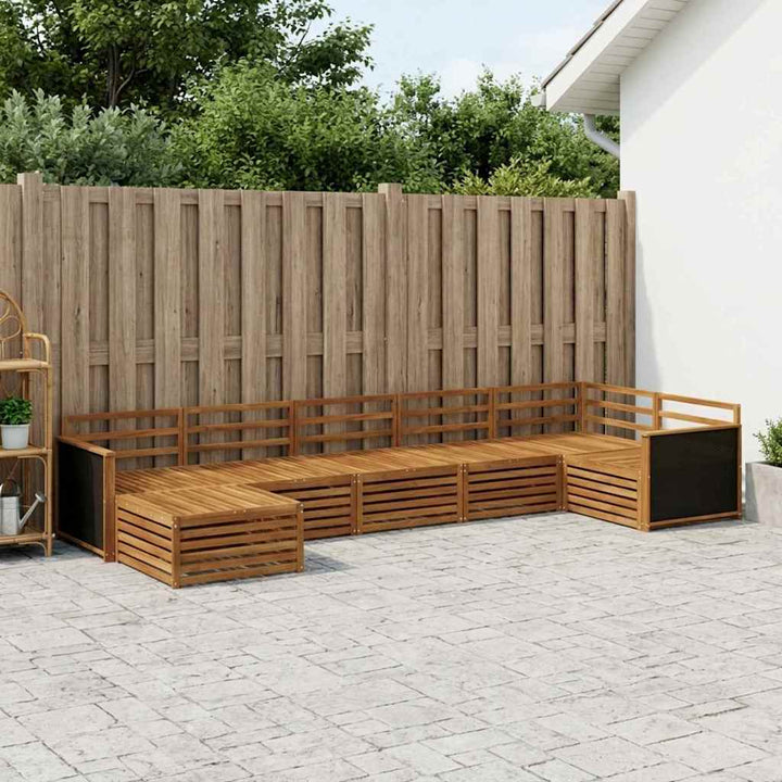 Udendørs sofagruppe 7 pcs Naturfarvet