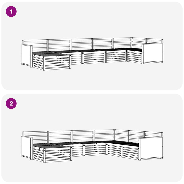 Udendørs sofagruppe 7 pcs Naturfarvet