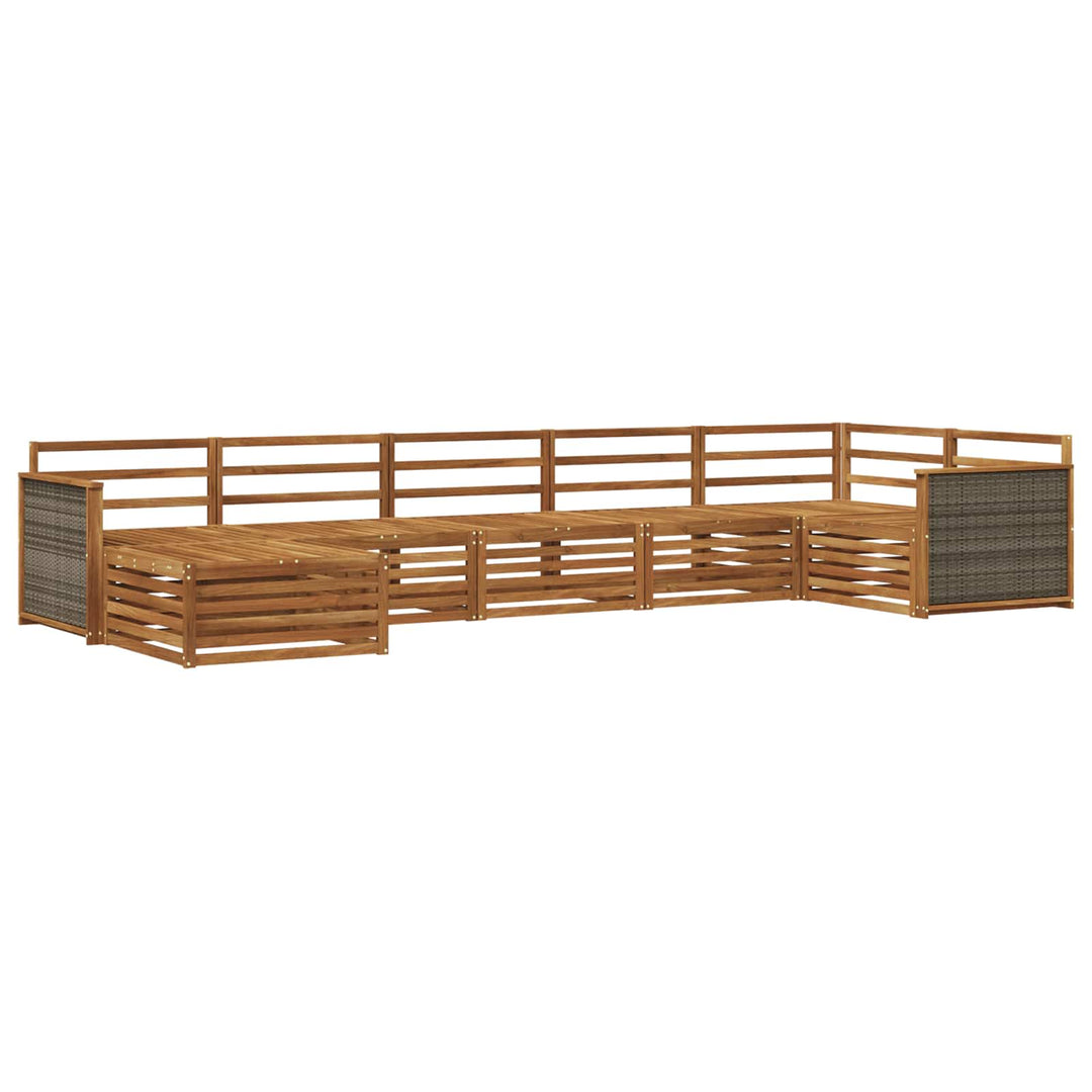 Udendørs sofagruppe 7 pcs Naturfarvet