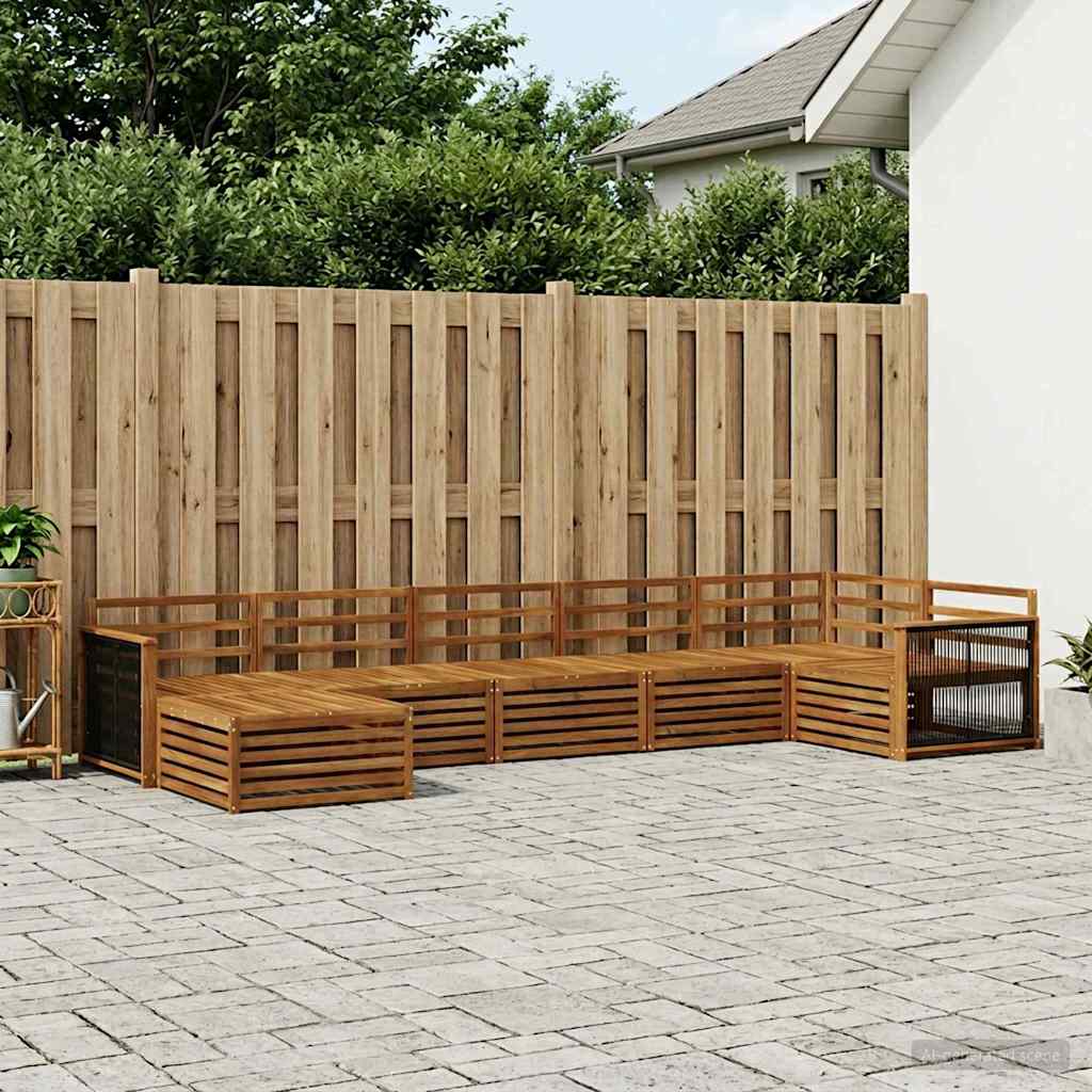 Udendørs sofagruppe 7 pcs Naturfarvet