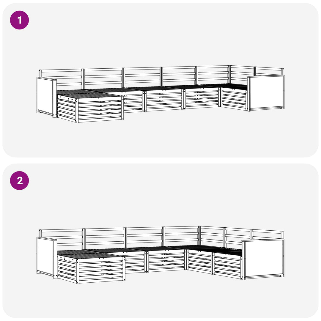 Udendørs sofagruppe 7 pcs Naturfarvet