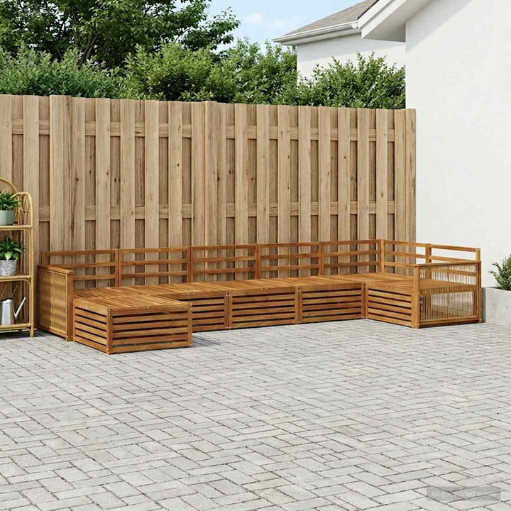 Udendørs sofagruppe 7 pcs Naturfarvet