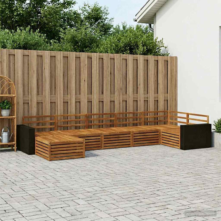 Udendørs sofagruppe 7 pcs Naturfarvet