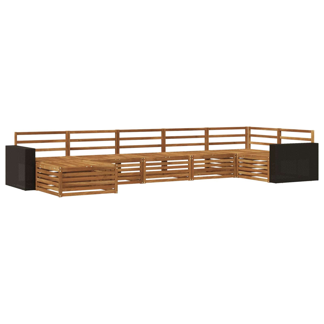 Udendørs sofagruppe 7 pcs Naturfarvet