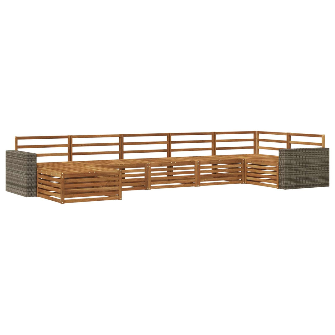 Udendørs sofagruppe 7 pcs Naturfarvet