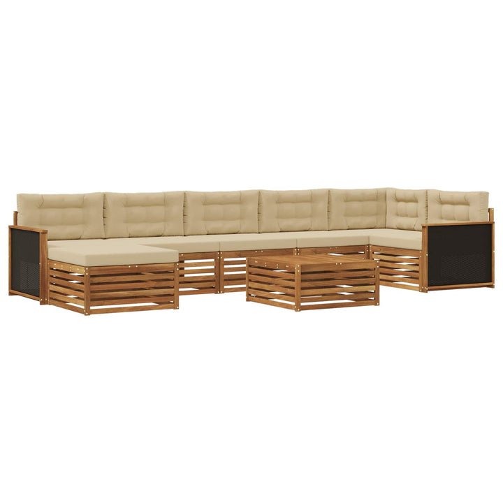 Udendørs sofagruppe med pude 8 pcs Naturlig og Beige