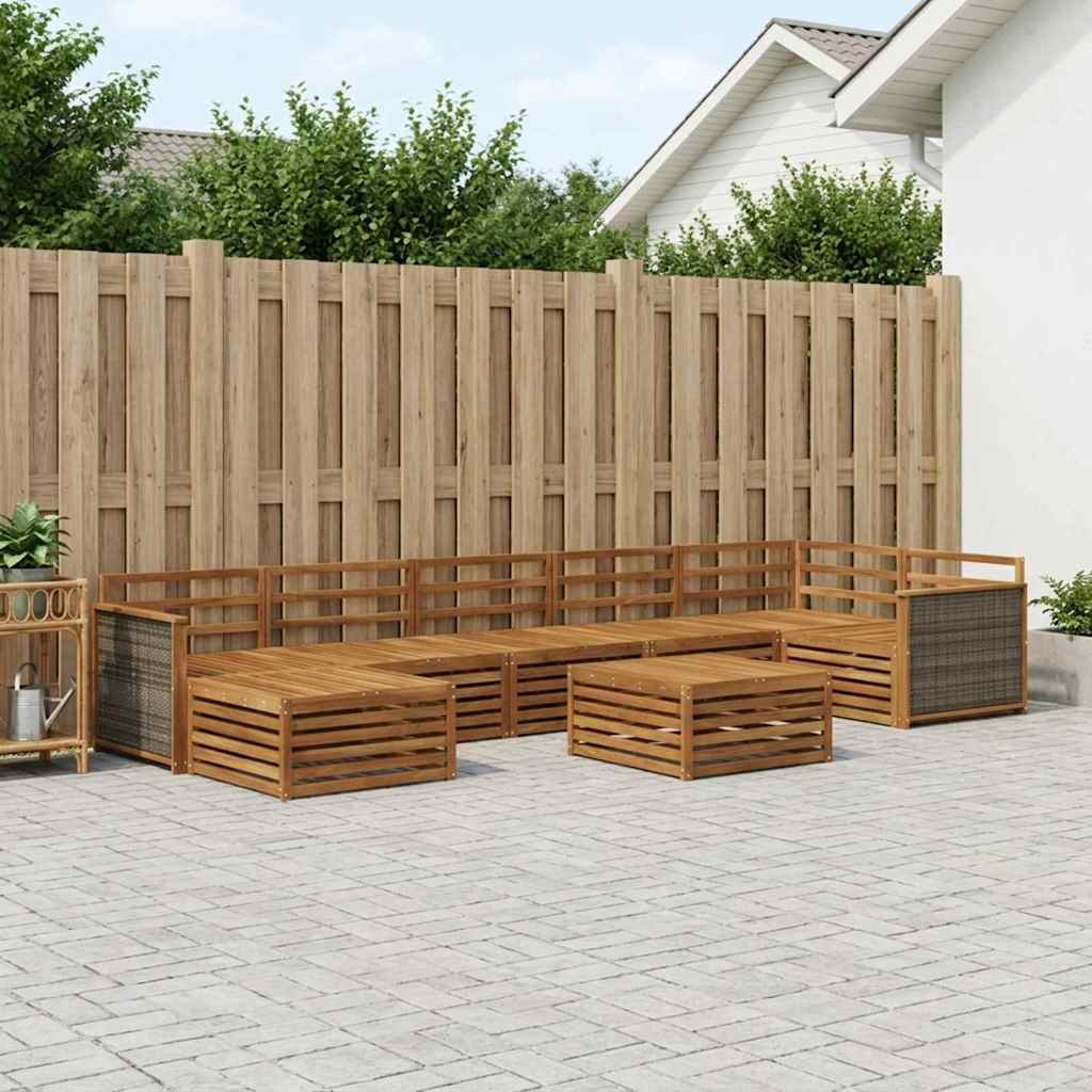 Udendørs sofagruppe 8 pcs Naturfarvet